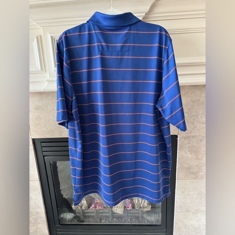 Antigua Texas Rangers Men’s MLB Short Sleeve Royal Blue Striped Polo Shirt XL - Picture 2 of 8